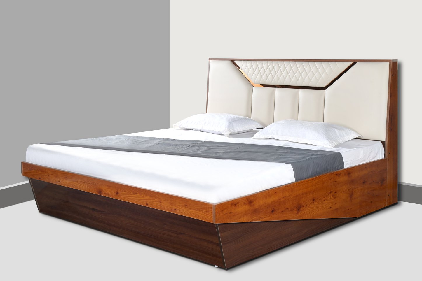 Double Bed with Bottom Hydraulic Storage - Modern Design