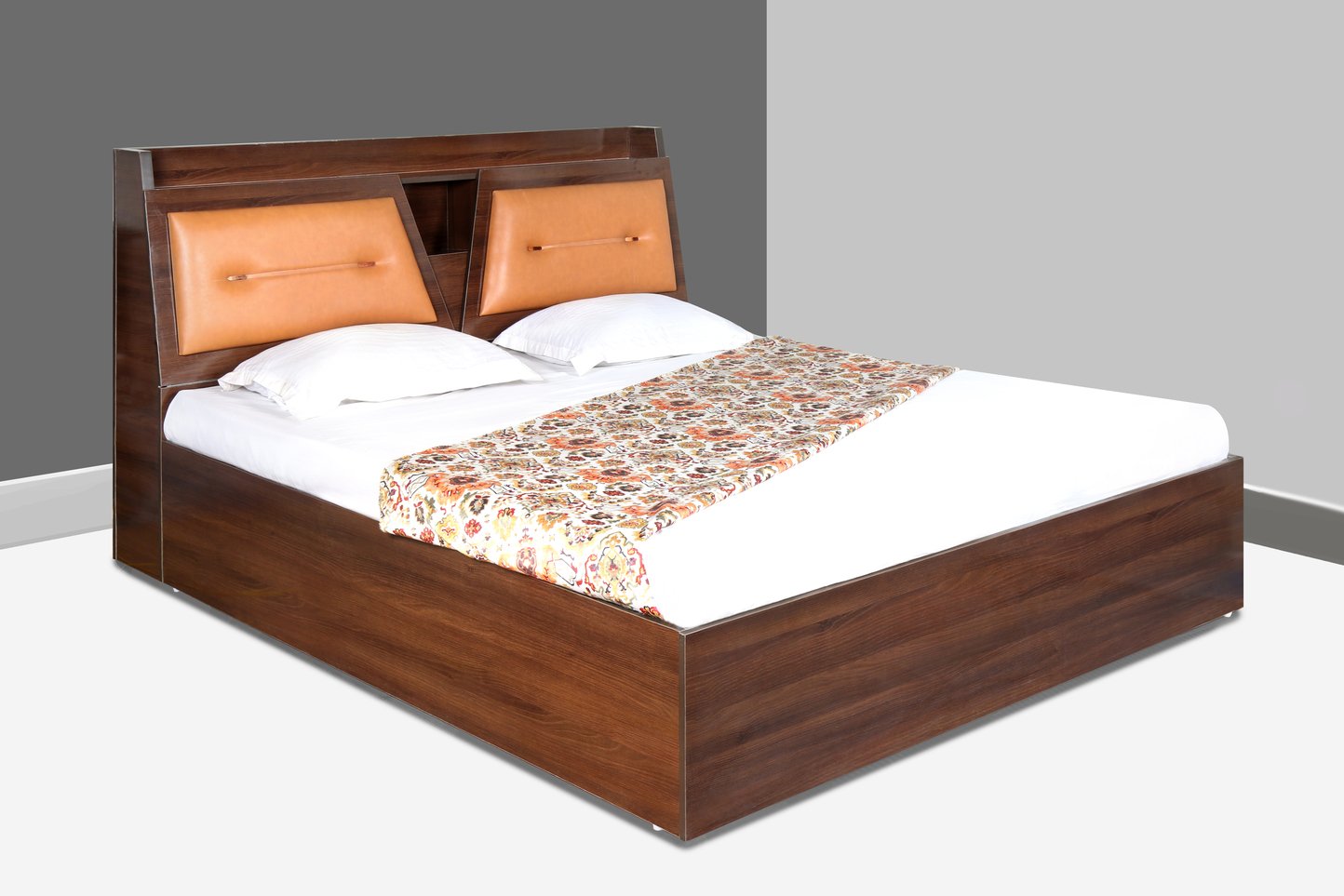 MDF Polish Hydraulic Bed with Side Table - Gorakhpur Model