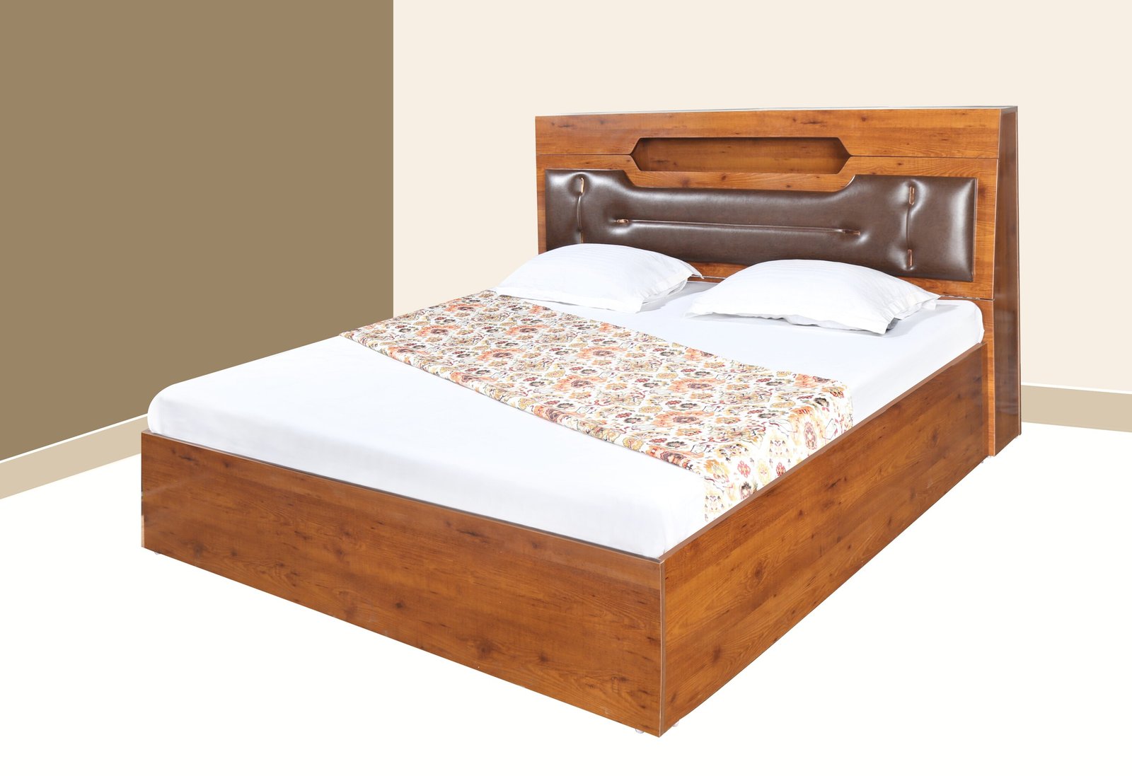 Modern Hydraulic Bed with Storage & Side Table Combo