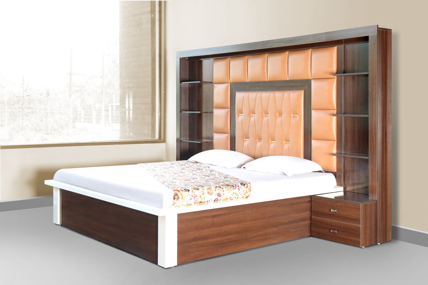 Engineered Wood Double Bed with Hydraulic Storage