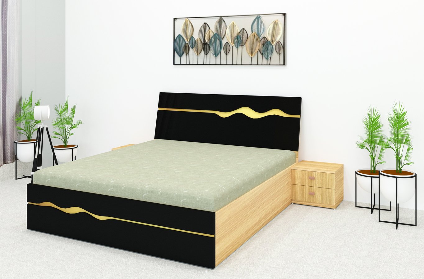 Ply Laminate Bed with Bottom & Head Storage