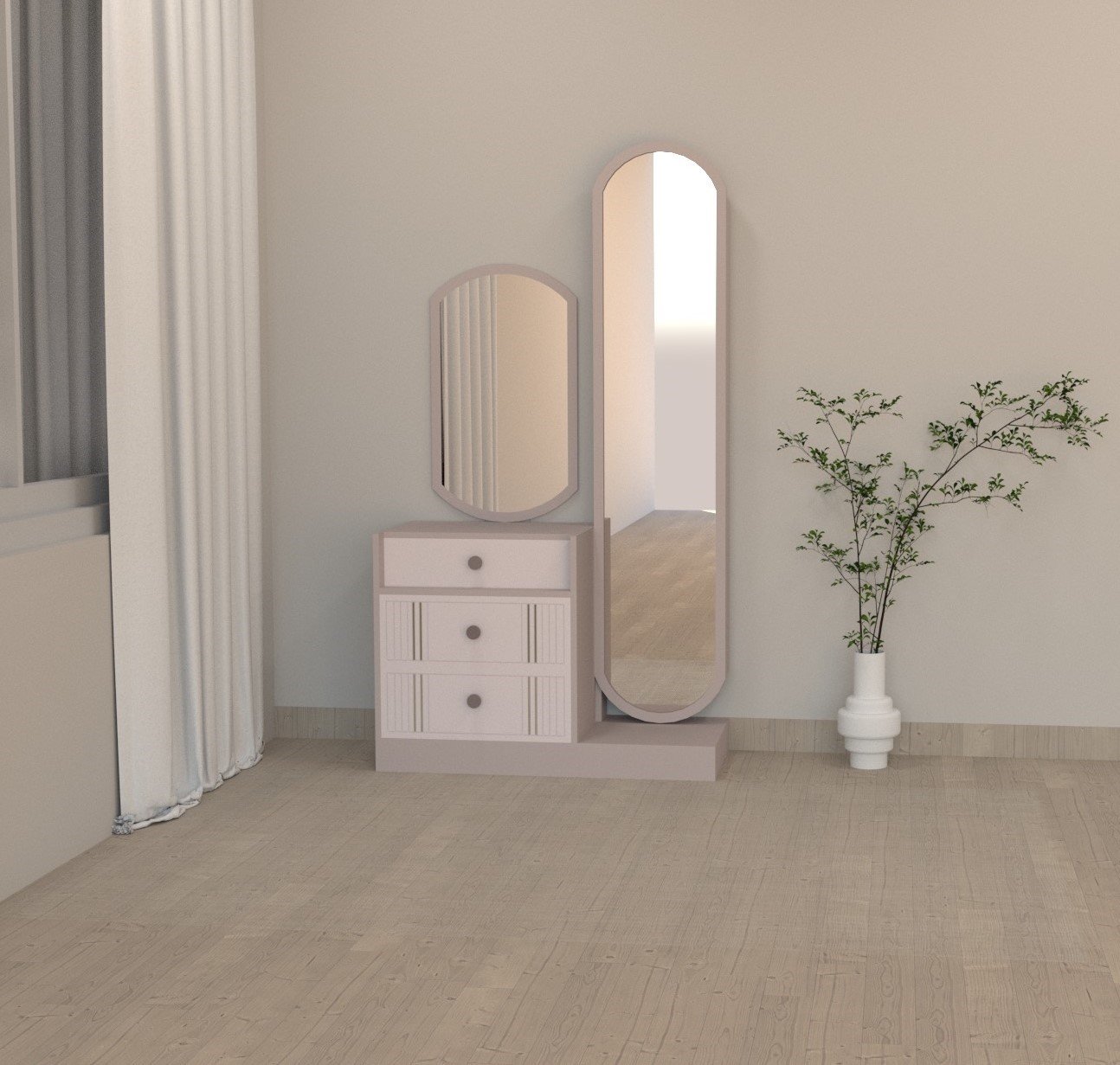 MDF Polish Hydraulic Bed with Storage and Side Table